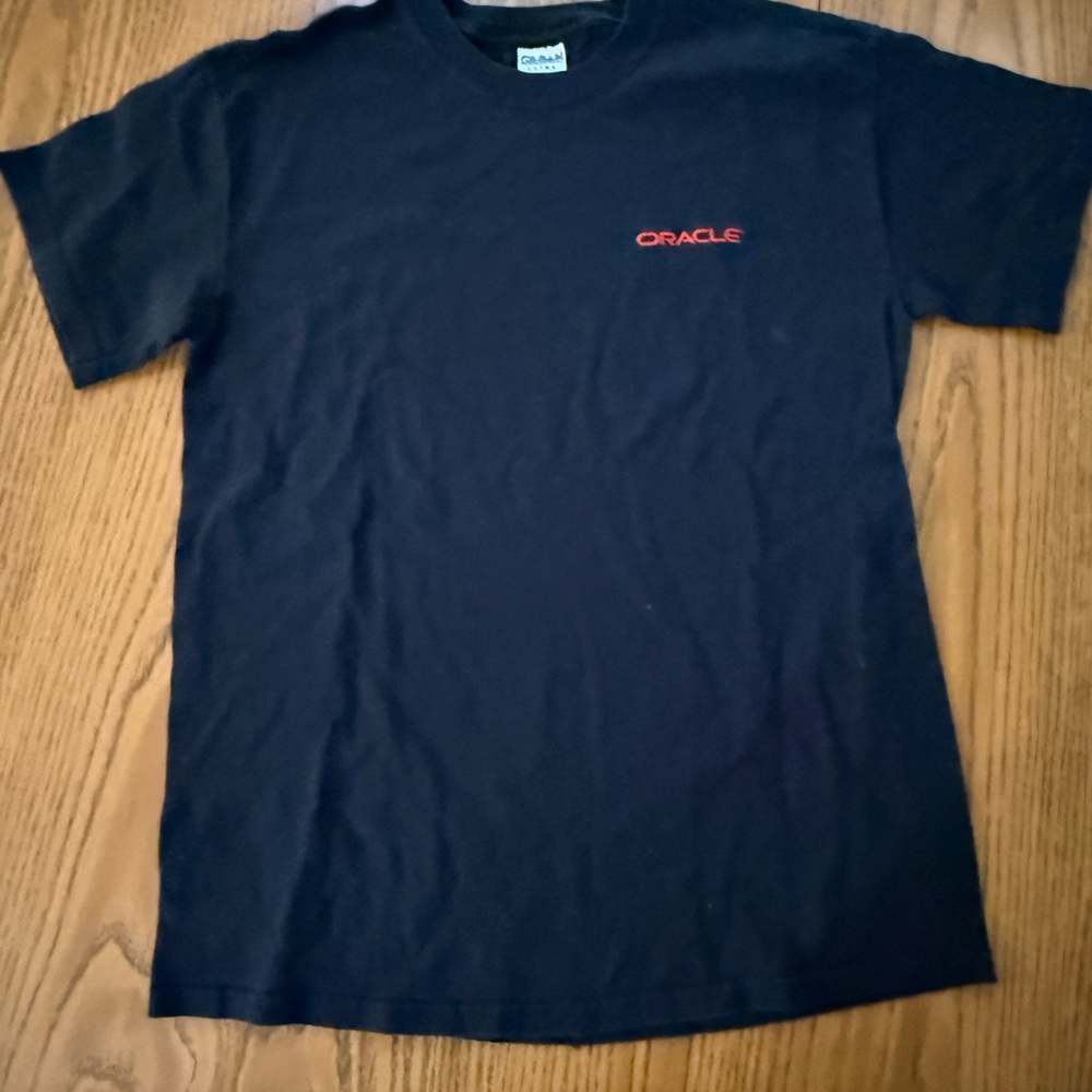 Gildan Black Tee with Red Oracle Logo